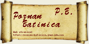 Poznan Batinica vizit kartica